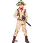 Costume vestito di carnevale Cacciatore della savana da 7 a 10 anni