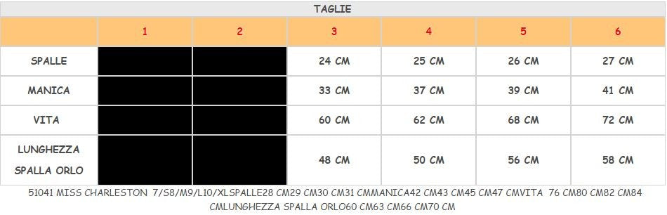 Costume vestito di Carnevale Miss Charleston bimba 3 - 6 anni