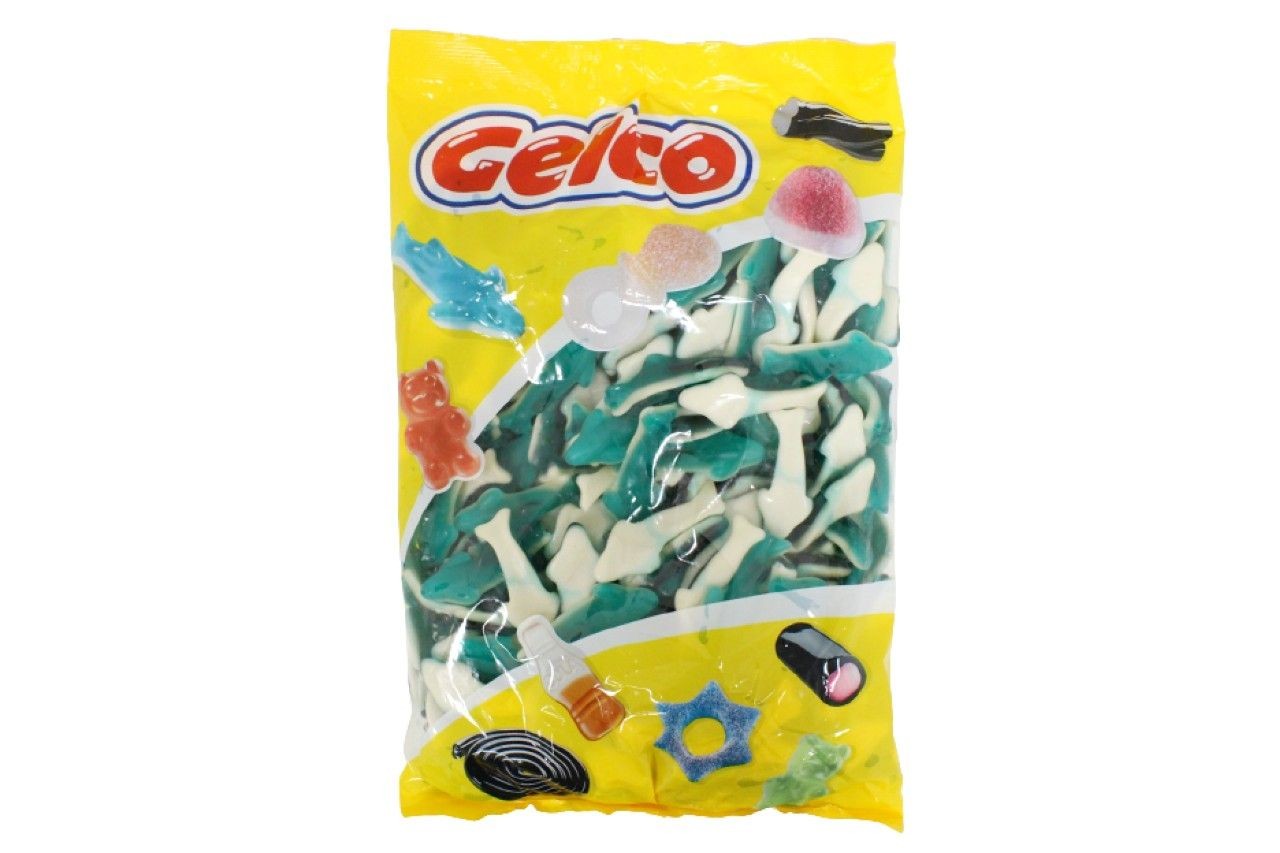 Squali azzurri Gelco caramelle gommose sfuse in confezione da 2 kg. Gommosi luci