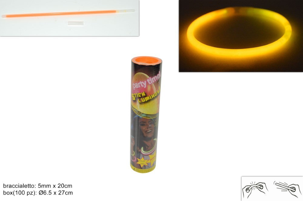 Regalino fine festa Box Starlight braccialetti luminosi fluorescenti Arancione