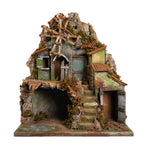 Presepe 24x38x47 cm con mulino a vento e luci artigianale