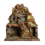 Presepe 24x38x47 cm con mulino a vento e luci artigianale