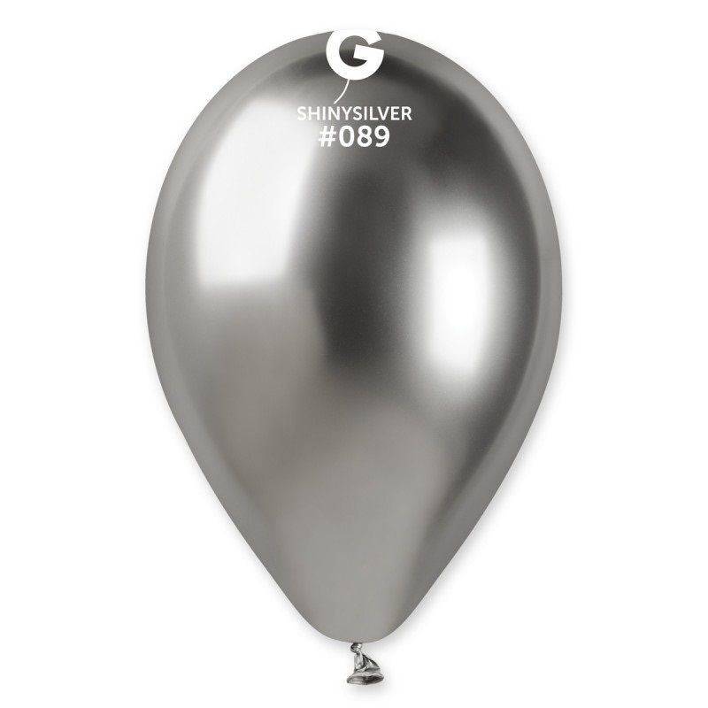 100pz Palloncini professionali 12 pollici 30 cm Argento Chrome GB120/089