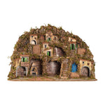 Presepe paesaggistico 82x63 con forno, mulino e paniere