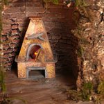 Presepe paesaggistico 82x63 con forno, mulino e paniere