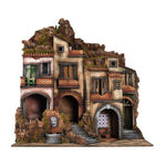 Presepe borgo con fontana e cucina 84x61x88 cm pastori 10