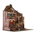 Presepe borgo con fontana e cucina 84x61x88 cm pastori 10