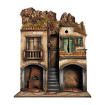 Presepe casolare napoletano 50x40x70 cm con luci e forno