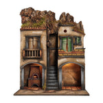 Presepe casolare napoletano 50x40x70 cm con luci e forno