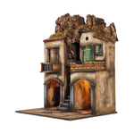 Presepe casolare napoletano 50x40x70 cm con luci e forno