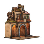 Presepe casolare napoletano 50x40x66 cm con luci e cucina