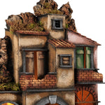 Presepe casolare napoletano 50x40x66 cm con luci e cucina