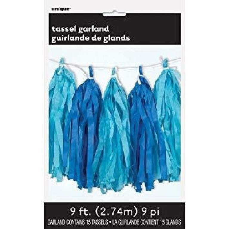 Festone Ghirlanda 15 Pompom Royal Blu 2.74 M