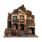 Presepe casolare 84x61x88 cm con luci e fontana presepe classico