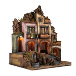 Presepe casolare 84x61x88 cm con luci e fontana presepe classico