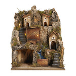 Presepe cascata e cucina 44x50x58 cm per pastori 10 cm
