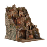 Presepe cascata e cucina 44x50x58 cm per pastori 10 cm