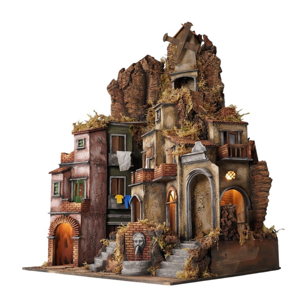 Presepe con vicolo 83x61x106 cm per pastori 10 cm