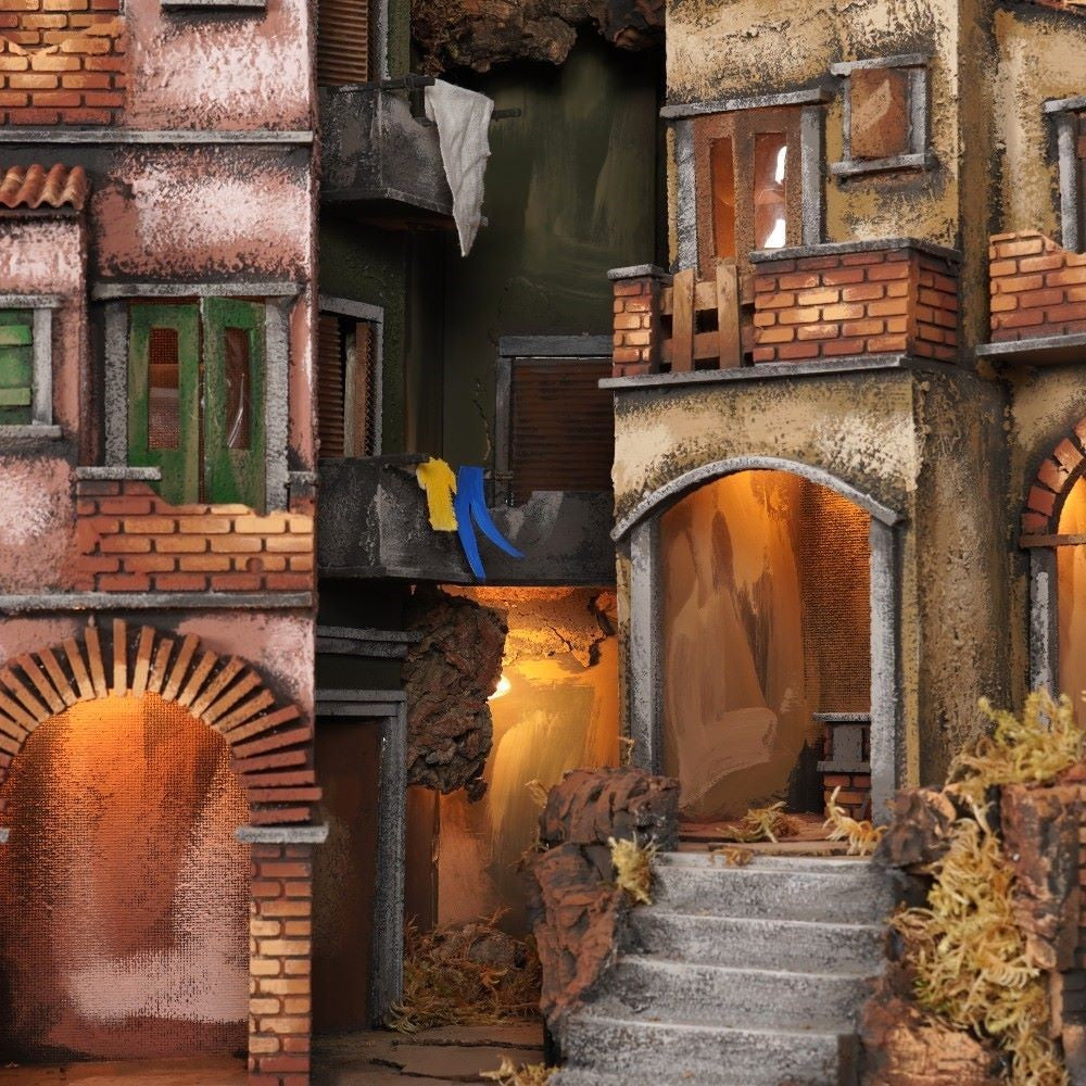 Presepe con vicolo 83x61x106 cm per pastori 10 cm
