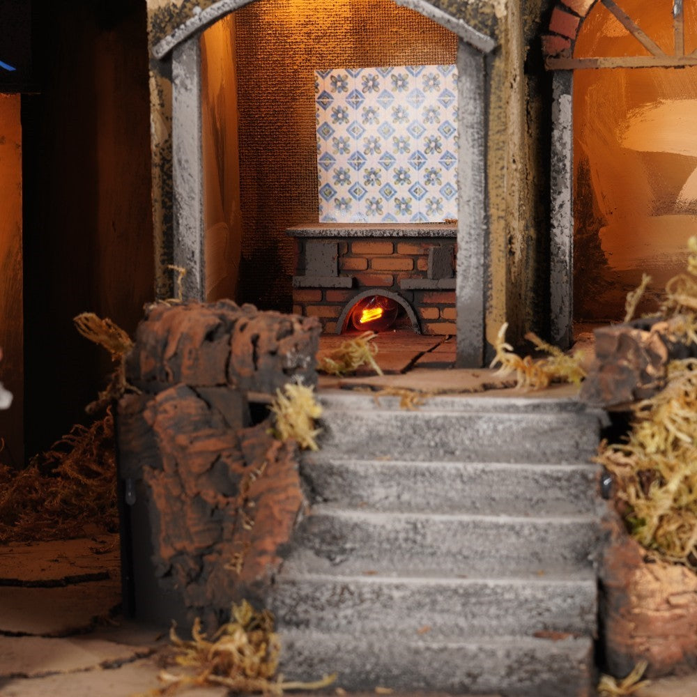 Presepe con vicolo 83x61x106 cm per pastori 10 cm