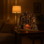 Presepe con fontana e luci e mulino 65x45x70 cm