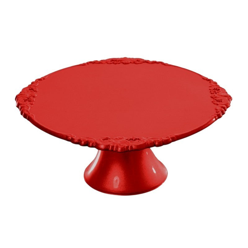 Alzatina per dolci e frutta di plastica Rossa 31x10 cm