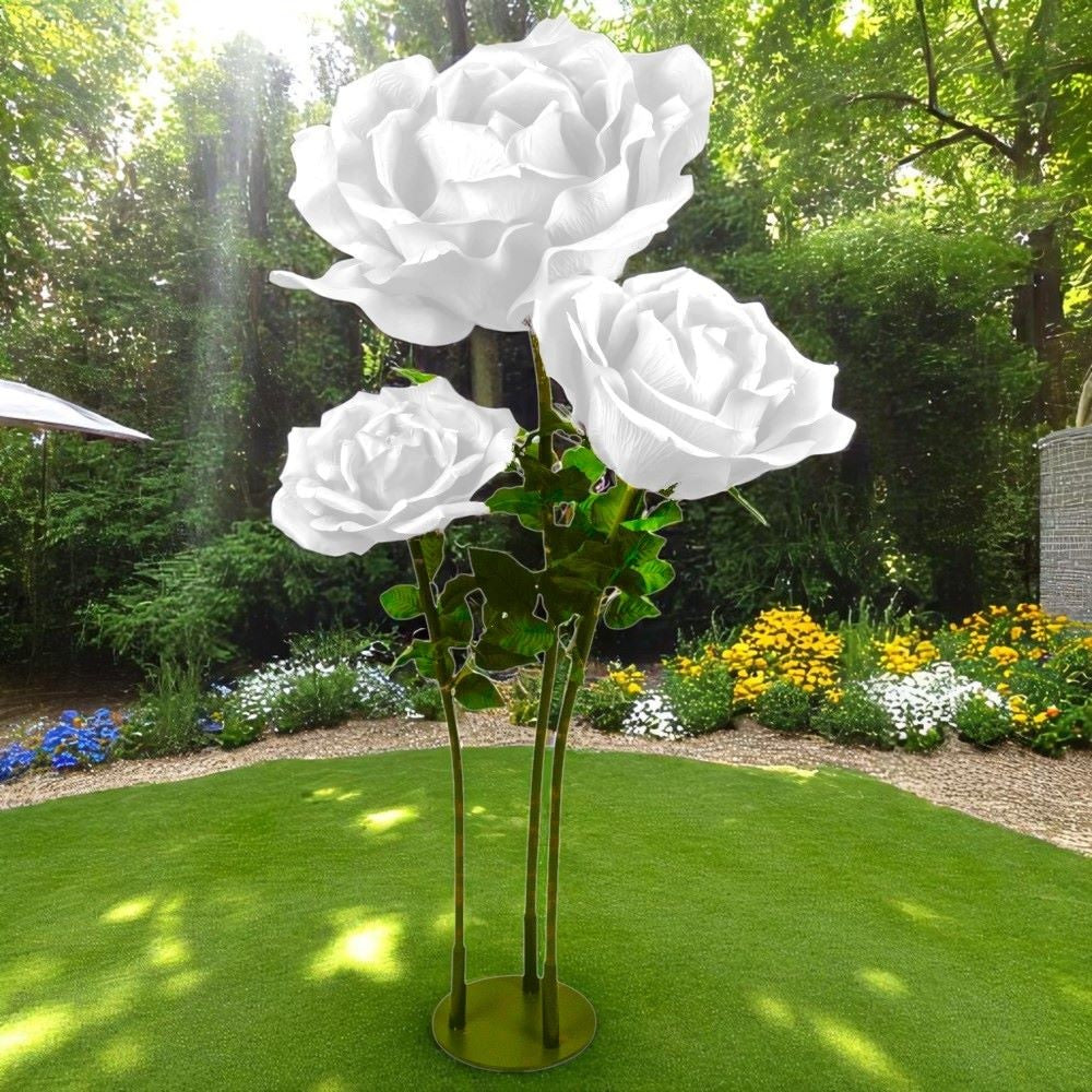ROSA DIAM. 37 CM - STELO CM 100 BIANCO