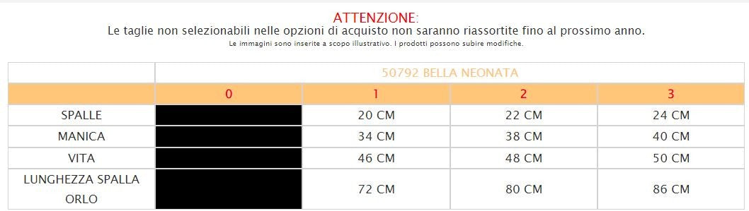 Costume vestito di carnevale Bella bambina da 1 a 3 anni