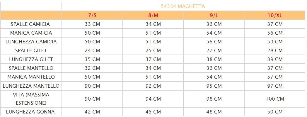 Vestito Costume di carnevale Maghetta 7-10 anni