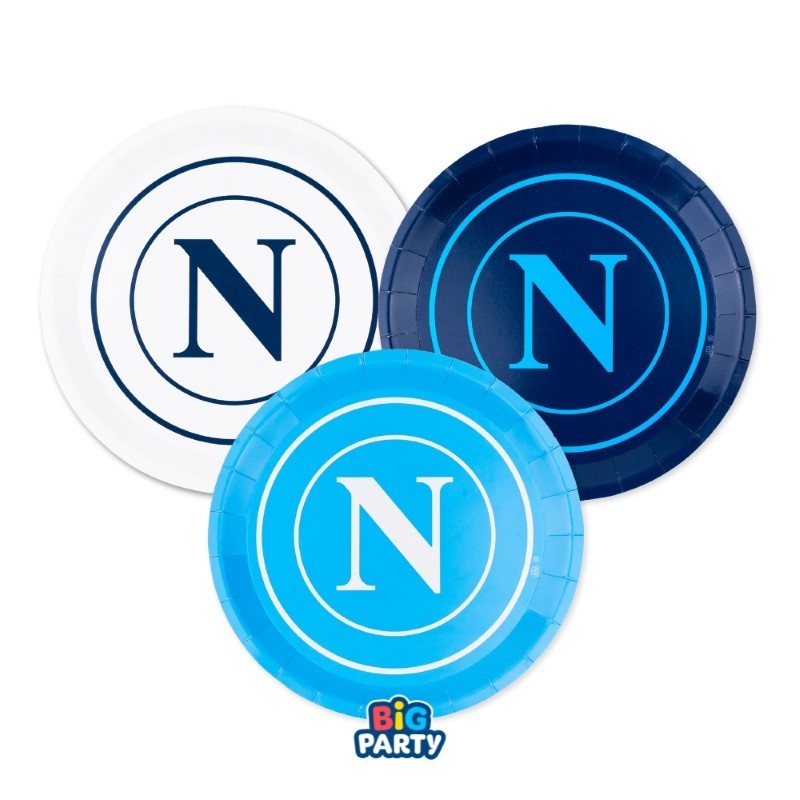 Piatti SSC Napoli 18 cm – Confezione da 6 pezzi assortiti