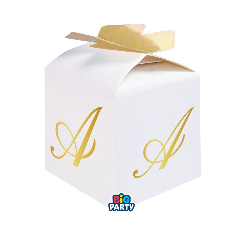 Scatoline Cubetto Fiocco Lettera A 5×7×5 cm portaconfetti Big Party