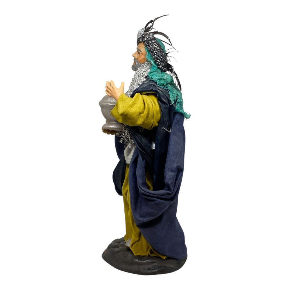 Pastore statuina Re Magio Bianco 18 cm di terracota vestito