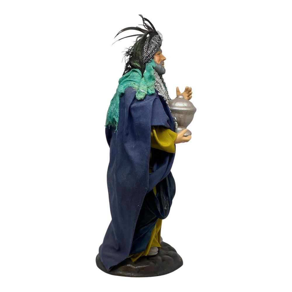 Pastore statuina Re Magio Bianco 18 cm di terracota vestito