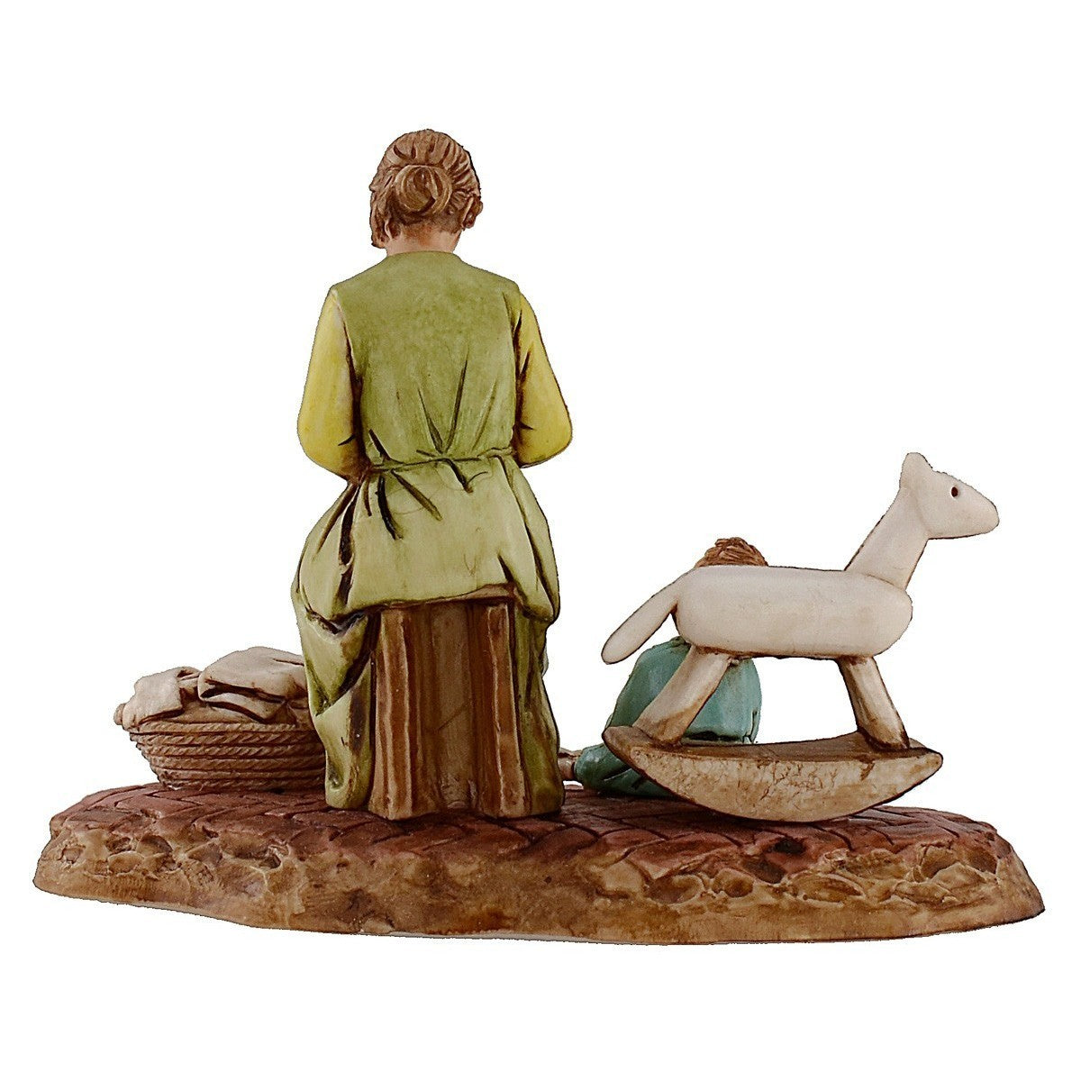 Pastori Statuina Gruppo scena domestica cm 10 per presepe Landi Moranduzzo