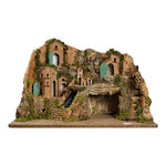 Presepe napoletano artigianale con ruscello 45x30x29 cm