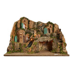 Presepe napoletano artigianale con ruscello 45x30x29 cm
