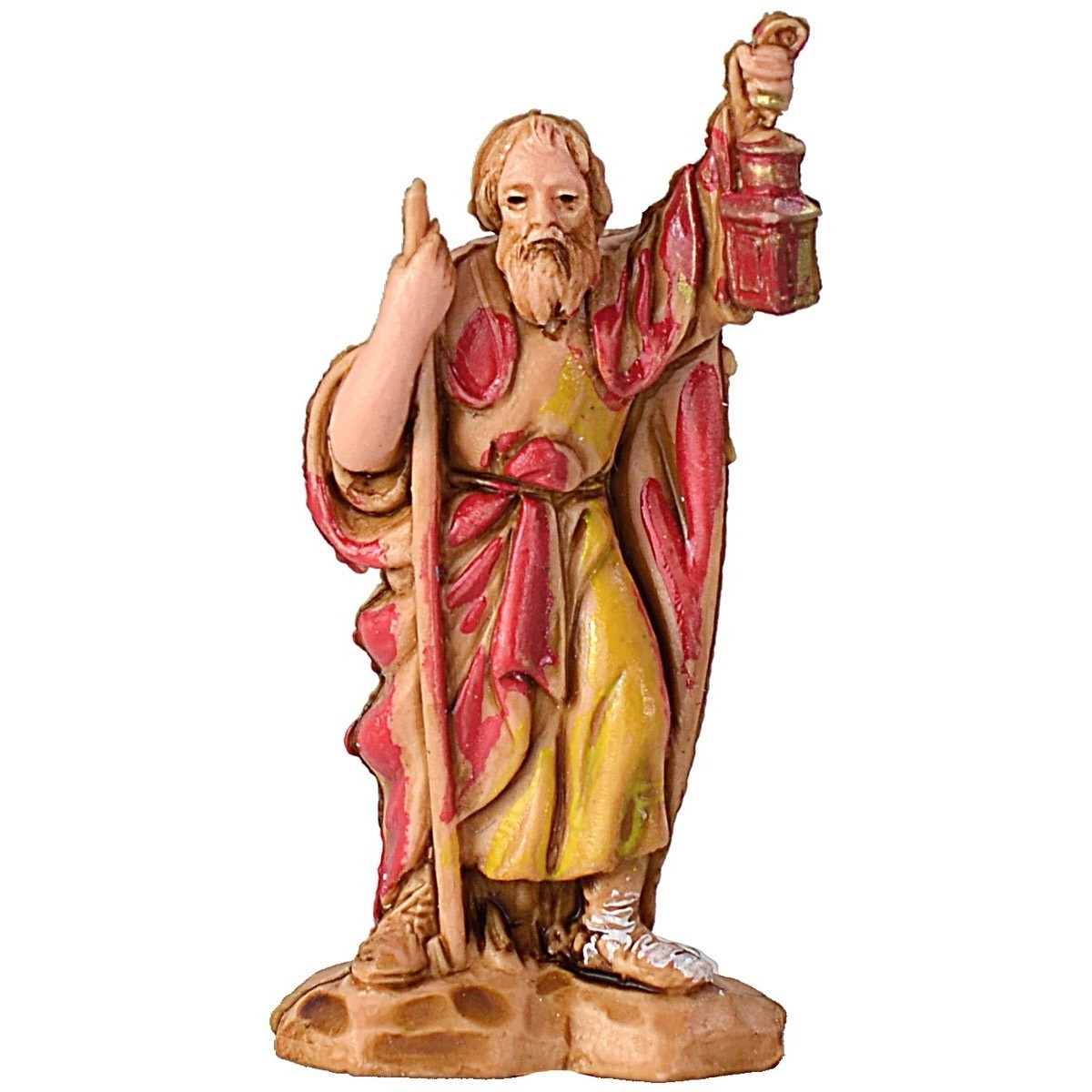 Pastore statuina Pastore con lanterna 3,5 cm di plastrica Moranduzzo per presepe
