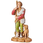 Pastore statuina Pastore con cane 3,5 cm di plastica Moranduzzo per presepe