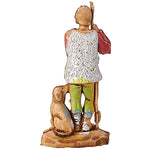 Pastore statuina Pastore con cane 3,5 cm di plastica Moranduzzo per presepe