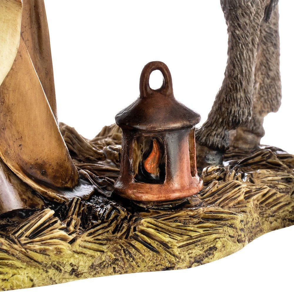 Pastore statuina Moranduzzo S.Giuseppe 20 cm con asino in resina per presepe