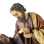 Pastore statuina Moranduzzo S.Giuseppe 20 cm con asino in resina per presepe