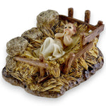 Pastore statuina Moranduzzo Gesù Bambino in Fasce con Culla 15 cm per presepe