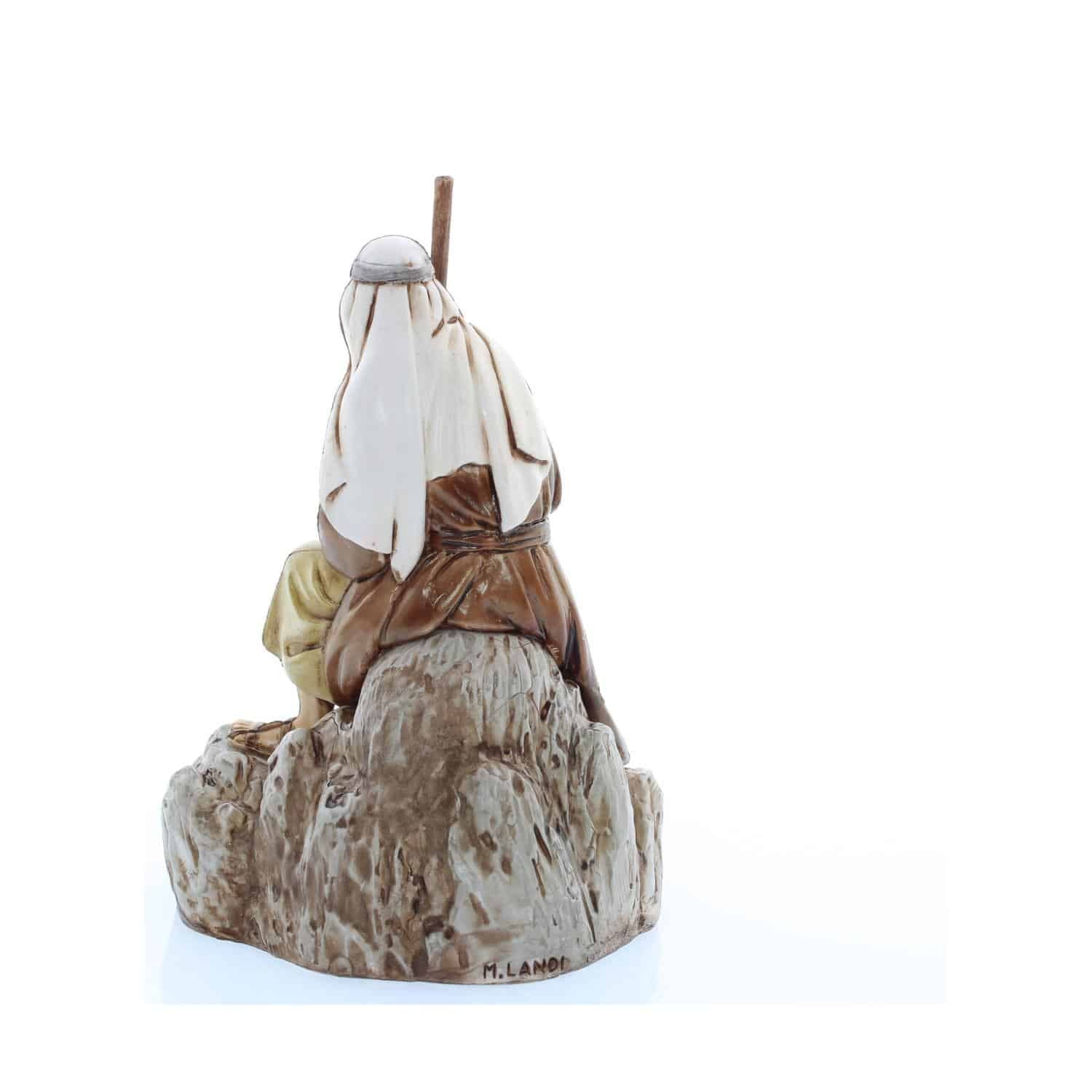 Pastore statuina Guardiano con bastone 13 cm di plastica Moranduzzo per presepe