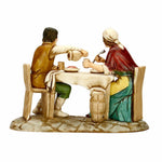 Pastori statuine Coppia che mangia al tavolo 10 cm di plastica Moranduzzo