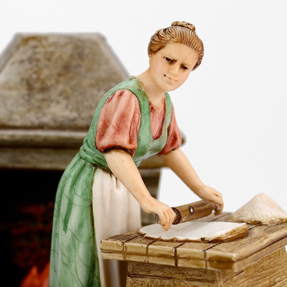 Pastori Statuina Gruppo cucina 10 cm per presepe Landi Moranduzzo