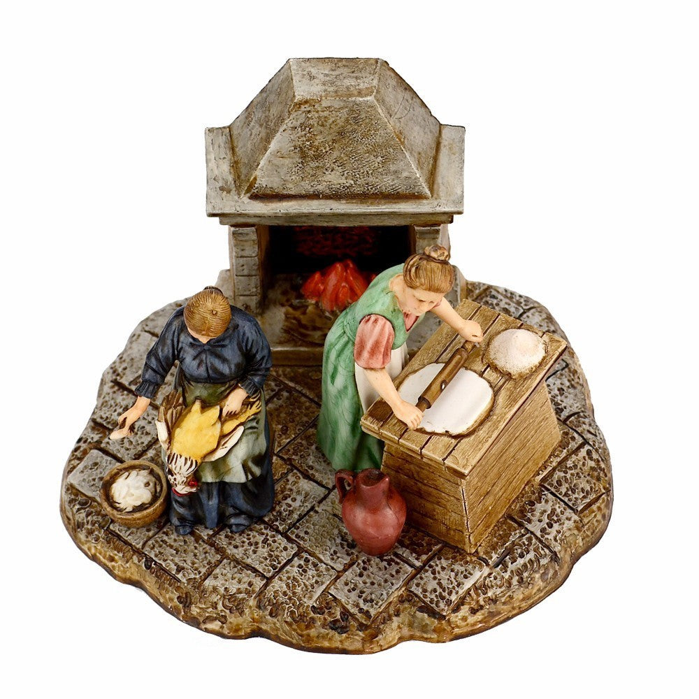 Pastori Statuina Gruppo cucina 10 cm per presepe Landi Moranduzzo