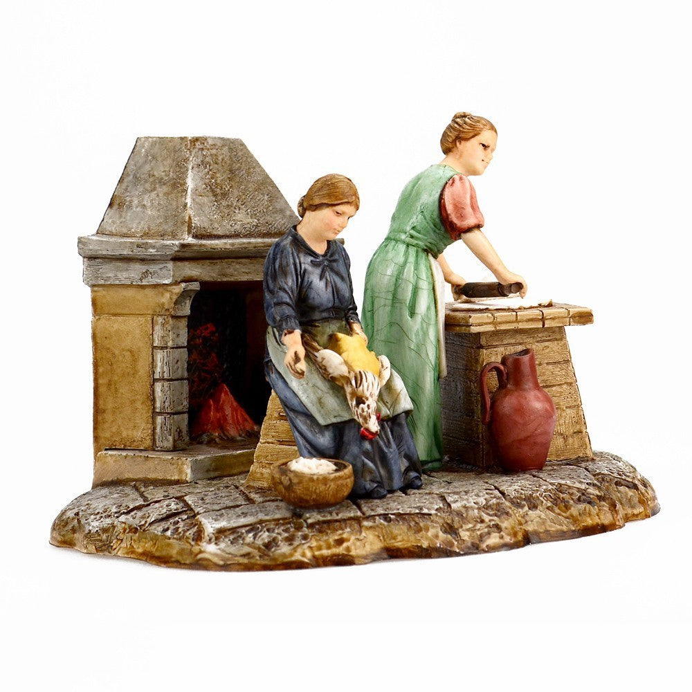 Pastori Statuina Gruppo cucina 10 cm per presepe Landi Moranduzzo