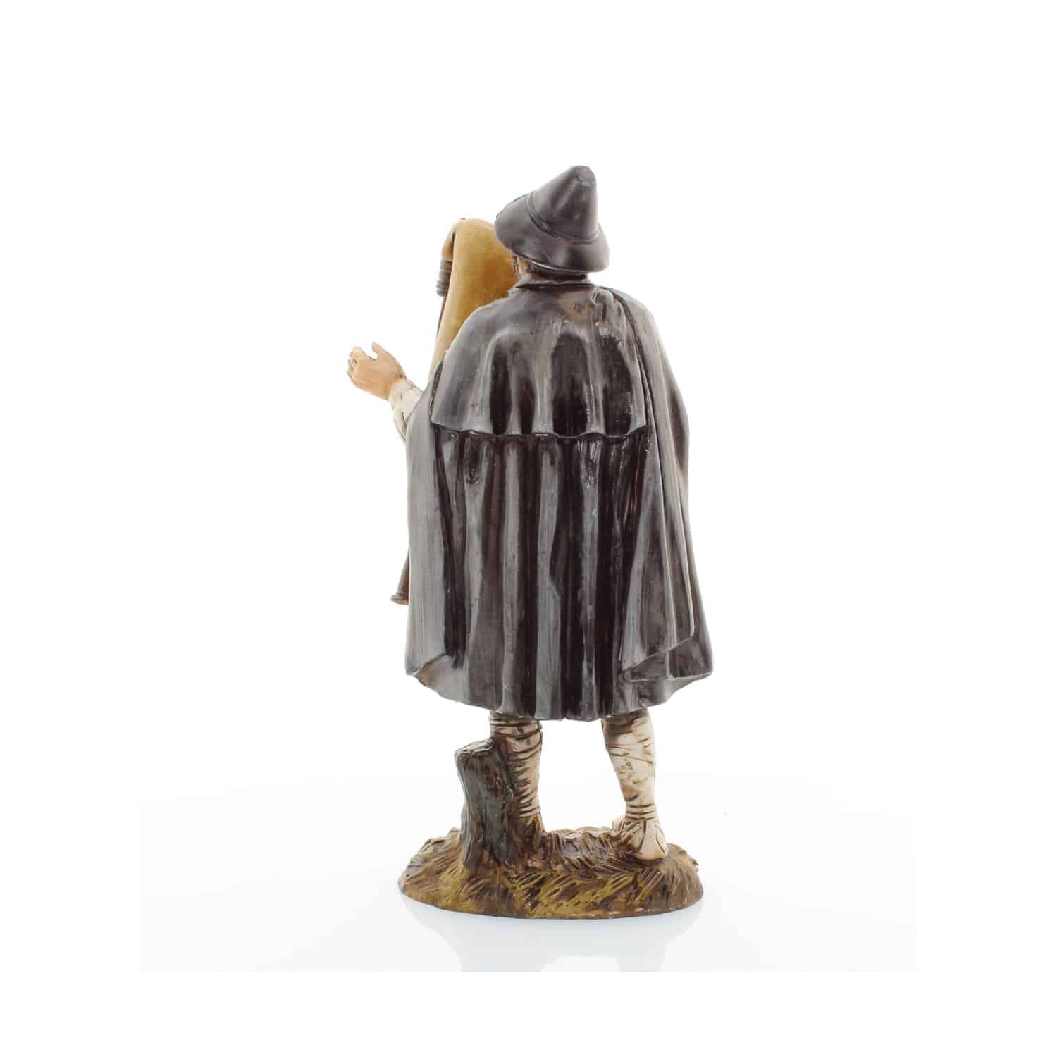 Pastore statuina Zampognaro 12 cm di plastica stile 700 Moranduzzo per presepe