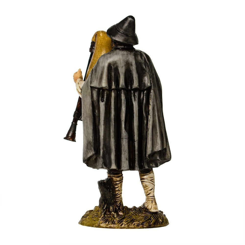 Pastore statuina Zampognaro 12 cm di plastica stile 700 Moranduzzo per presepe