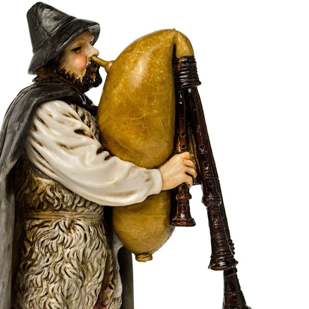 Pastore statuina Zampognaro 12 cm di plastica stile 700 Moranduzzo per presepe